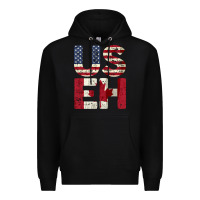 Black canada us eh american canadian flag vintage america colors patriotic g Premium Hoodie - linhVisuals