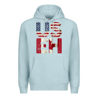 Blue Mist canada us eh american canadian flag vintage america colors patriotic g Premium Hoodie - linhVisuals