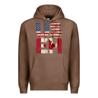 Chestnut canada us eh american canadian flag vintage america colors patriotic g Premium Hoodie - linhVisuals