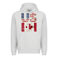 Dove Grey canada us eh american canadian flag vintage america colors patriotic g Premium Hoodie - linhVisuals