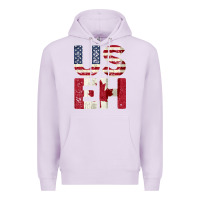 Lilac canada us eh american canadian flag vintage america colors patriotic g Premium Hoodie - linhVisuals