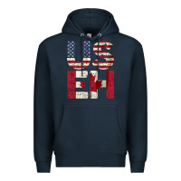 Navy canada us eh american canadian flag vintage america colors patriotic g Premium Hoodie - linhVisuals