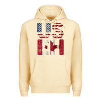Pina Colada canada us eh american canadian flag vintage america colors patriotic g Premium Hoodie - linhVisuals