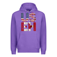 Purple canada us eh american canadian flag vintage america colors patriotic g Premium Hoodie - linhVisuals