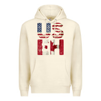 Sandshell canada us eh american canadian flag vintage america colors patriotic g Premium Hoodie - linhVisuals