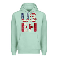 Seafoam canada us eh american canadian flag vintage america colors patriotic g Premium Hoodie - linhVisuals