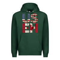 Sports Green canada us eh american canadian flag vintage america colors patriotic g Premium Hoodie - linhVisuals