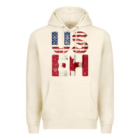 Tofu canada us eh american canadian flag vintage america colors patriotic g Premium Hoodie - linhVisuals