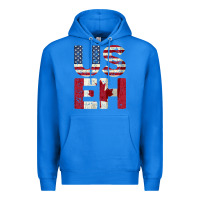True Royal canada us eh american canadian flag vintage america colors patriotic g Premium Hoodie - linhVisuals