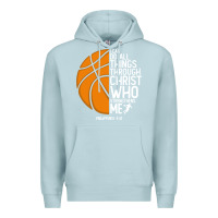 Blue Mist christian basketball i can do all things through christ philippians 41 Premium Hoodie - linhVisuals