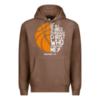 Chestnut christian basketball i can do all things through christ philippians 41 Premium Hoodie - linhVisuals