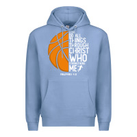 Colony Blue christian basketball i can do all things through christ philippians 41 Premium Hoodie - linhVisuals