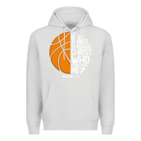 Dove Grey christian basketball i can do all things through christ philippians 41 Premium Hoodie - linhVisuals