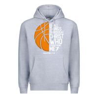 Heather Grey christian basketball i can do all things through christ philippians 41 Premium Hoodie - linhVisuals