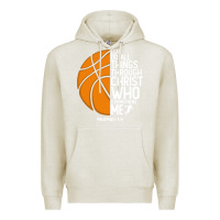 Oatmeal Heather christian basketball i can do all things through christ philippians 41 Premium Hoodie - linhVisuals