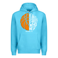 Ocean Blue christian basketball i can do all things through christ philippians 41 Premium Hoodie - linhVisuals