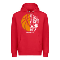 Red christian basketball i can do all things through christ philippians 41 Premium Hoodie - linhVisuals