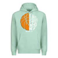 Seafoam christian basketball i can do all things through christ philippians 41 Premium Hoodie - linhVisuals