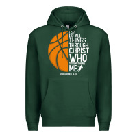 Sports Green christian basketball i can do all things through christ philippians 41 Premium Hoodie - linhVisuals