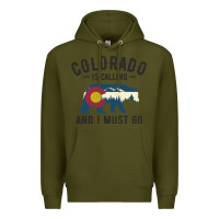 Army Green colorado is calling and i must go state flag with wild bear Premium Hoodie - linhVisuals