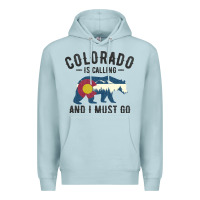 Blue Mist colorado is calling and i must go state flag with wild bear Premium Hoodie - linhVisuals