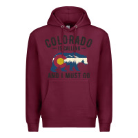 Burgundy colorado is calling and i must go state flag with wild bear Premium Hoodie - linhVisuals