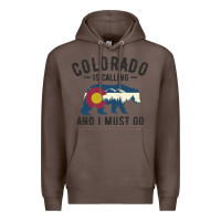 Coffee colorado is calling and i must go state flag with wild bear Premium Hoodie - linhVisuals
