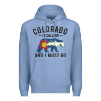 Colony Blue colorado is calling and i must go state flag with wild bear Premium Hoodie - linhVisuals