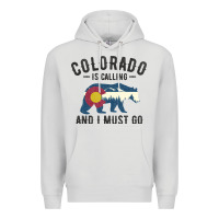 Dove Grey colorado is calling and i must go state flag with wild bear Premium Hoodie - linhVisuals