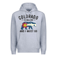 Heather Grey colorado is calling and i must go state flag with wild bear Premium Hoodie - linhVisuals