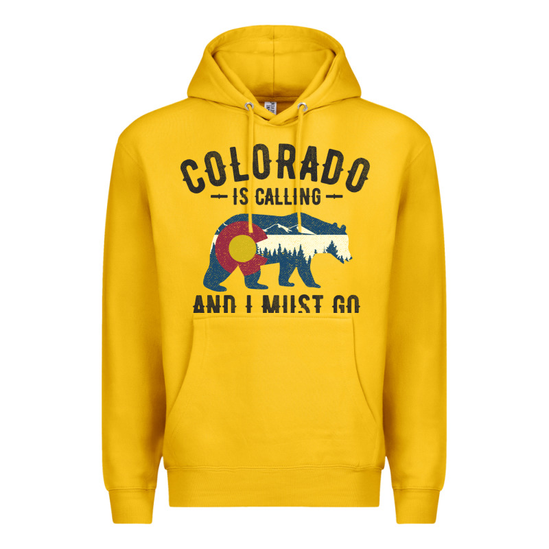 Colorado Is Calling And I Must Go State Flag With Wild Bear Premium Hoodie by linhVisuals | Teevron