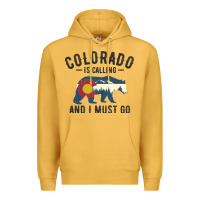 Mustard colorado is calling and i must go state flag with wild bear Premium Hoodie - linhVisuals