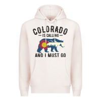 Pale Pink colorado is calling and i must go state flag with wild bear Premium Hoodie - linhVisuals