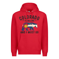 Red colorado is calling and i must go state flag with wild bear Premium Hoodie - linhVisuals