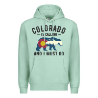 Seafoam colorado is calling and i must go state flag with wild bear Premium Hoodie - linhVisuals