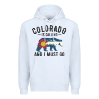 White colorado is calling and i must go state flag with wild bear Premium Hoodie - linhVisuals