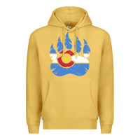 Antique Gold colorado state flag bear paw print pocket place Premium Hoodie - linhVisuals