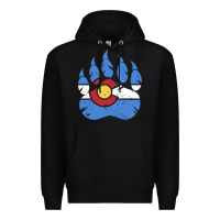 Black colorado state flag bear paw print pocket place Premium Hoodie - linhVisuals