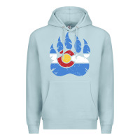 Blue Mist colorado state flag bear paw print pocket place Premium Hoodie - linhVisuals
