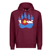 Burgundy colorado state flag bear paw print pocket place Premium Hoodie - linhVisuals