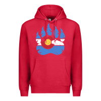 Cardinal colorado state flag bear paw print pocket place Premium Hoodie - linhVisuals