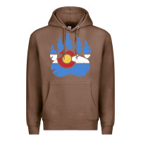Chestnut colorado state flag bear paw print pocket place Premium Hoodie - linhVisuals