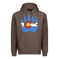 Coffee colorado state flag bear paw print pocket place Premium Hoodie - linhVisuals