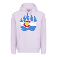 Lilac colorado state flag bear paw print pocket place Premium Hoodie - linhVisuals