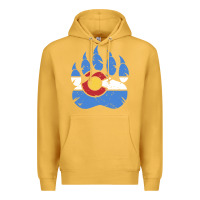 Mustard colorado state flag bear paw print pocket place Premium Hoodie - linhVisuals