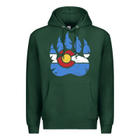 Sports Green colorado state flag bear paw print pocket place Premium Hoodie - linhVisuals