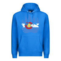 True Royal colorado state flag bear paw print pocket place Premium Hoodie - linhVisuals