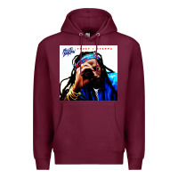 Burgundy buju banton reggae Premium Hoodie - linhVisuals