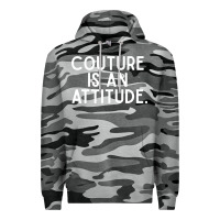 Slate Camo couture is an attitude fashion quote Premium Hoodie - linhVisuals
