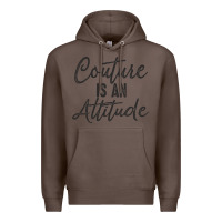 Coffee couture is an attitude inspirational fashion quote cute lettering text Premium Hoodie - linhVisuals